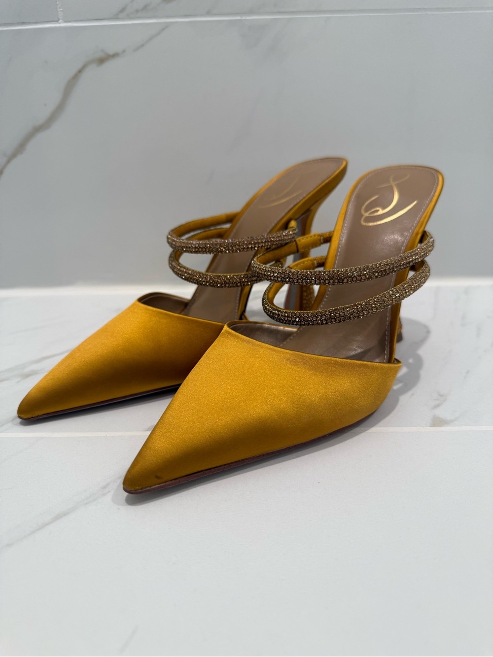 Sam Edelman Agustina Gold Satin Mule